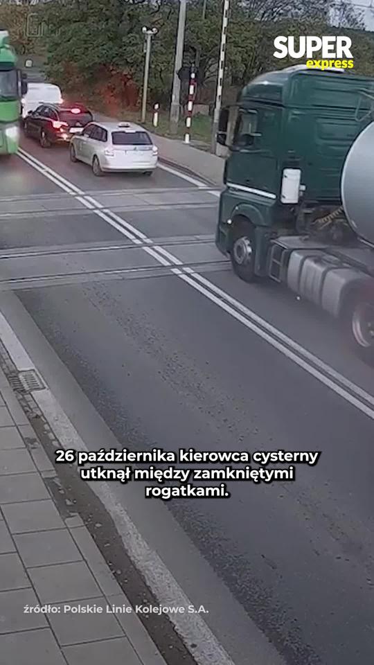 Cysterna utknęła między rogatkami! O krok od tragedii
