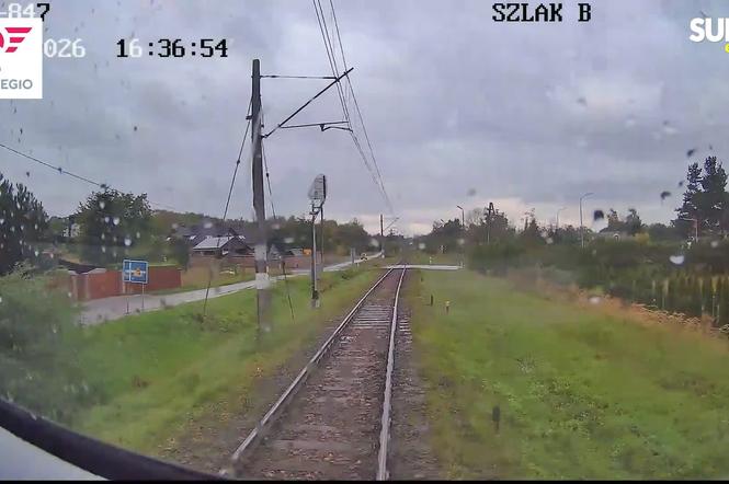 Busiarz zignorował znaki i mknął prosto pod pociąg. Pokazali wideo