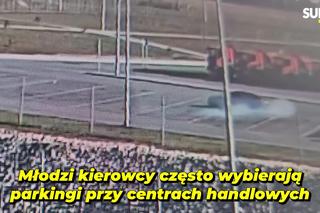 Szalony drift na parkingu. Wszystko na oczach policji!